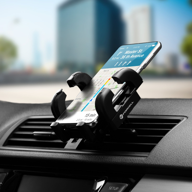 Držák na mobil do auta Forcell F-Grip Regular do ventilace, černý