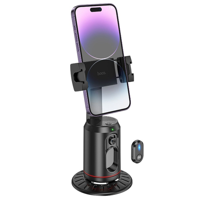 Držák na mobilní telefon HOCO s 360° otočným mechanismem a automatickým sledováním obličeje K23, černý