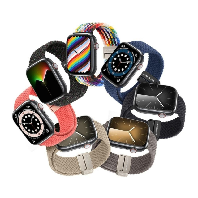 DUX DUCIS řemínek MIXTURE PRO – pružný, pletený, pro Apple Watch 38 / 40 / 41 mm, barva guava