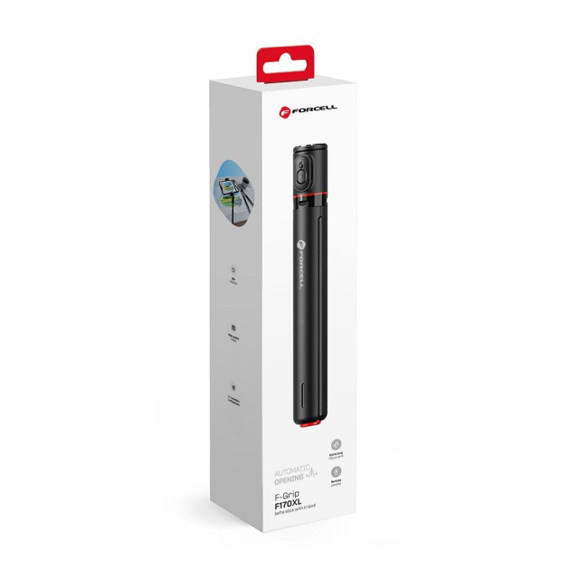 FORCELL F-GRIP F170XL automatická selfie tyč s dálkovým ovládáním a stativem, černá