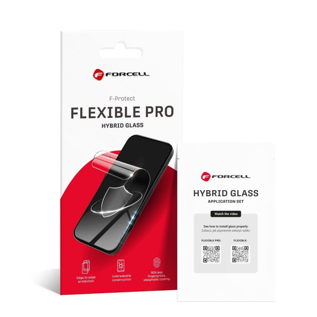 Hybridní sklo pro iPhone 14 PRO MAX Forcell Flexible 5D, černé