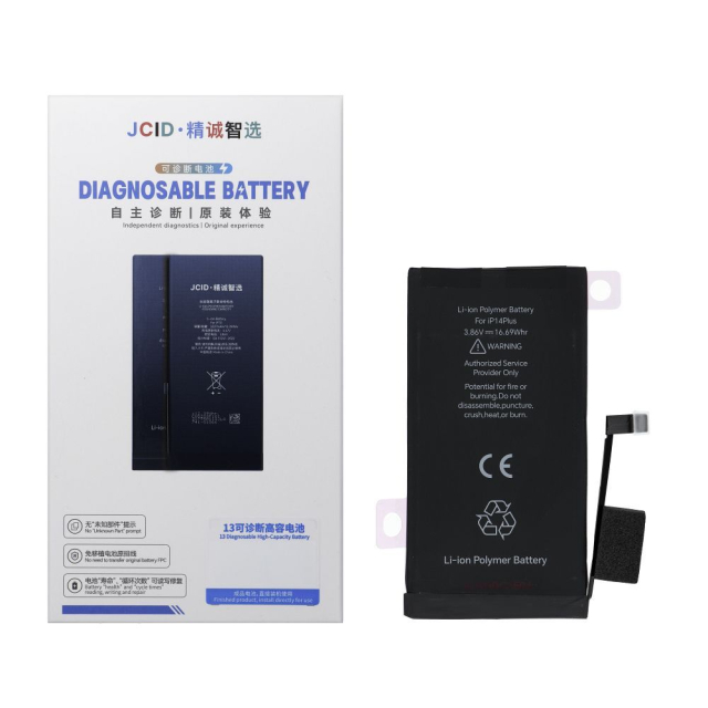 JCID – diagnostikovatelná (použitá) baterie pro iPhone 14 Plus, 4325 mAh (standardní kapacita)
