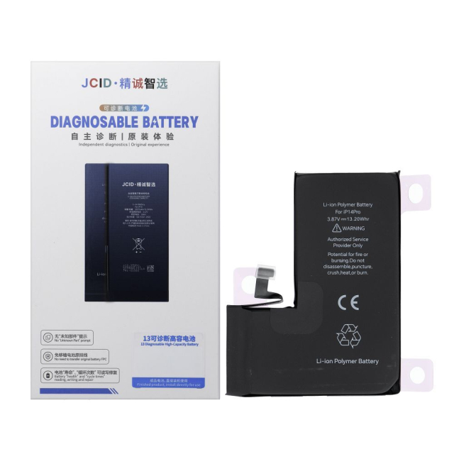 JCID – testovaná (použitá) baterie pro iPhone 14 Pro Max, 4790 mAh (vysoká kapacita)