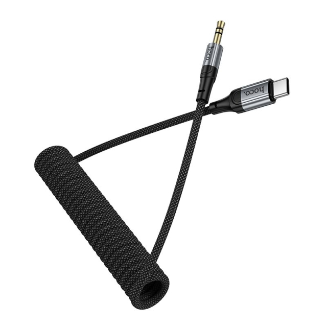 Kabel AUX (3,5 mm jack) na USB-C Hoco, 1,5 m, UPA33B, černý