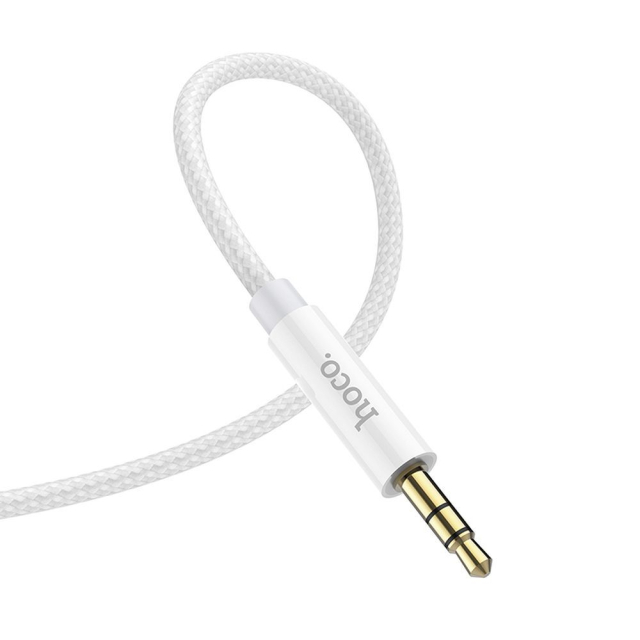Kabel AUX s konektorem 3,5 mm na USB-C Hoco, 1 m, UPA19, stříbrný