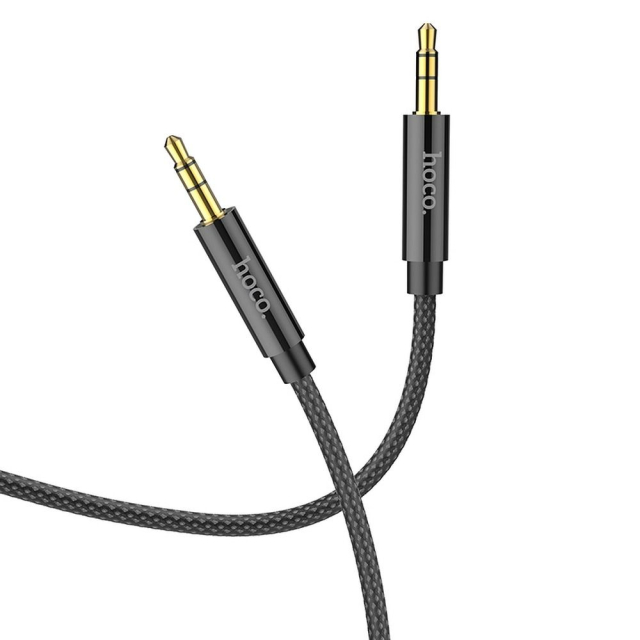 Kabel AUX z konektoru 3,5 mm na konektor 3,5 mm Hoco, 1 m, UPA19, černý