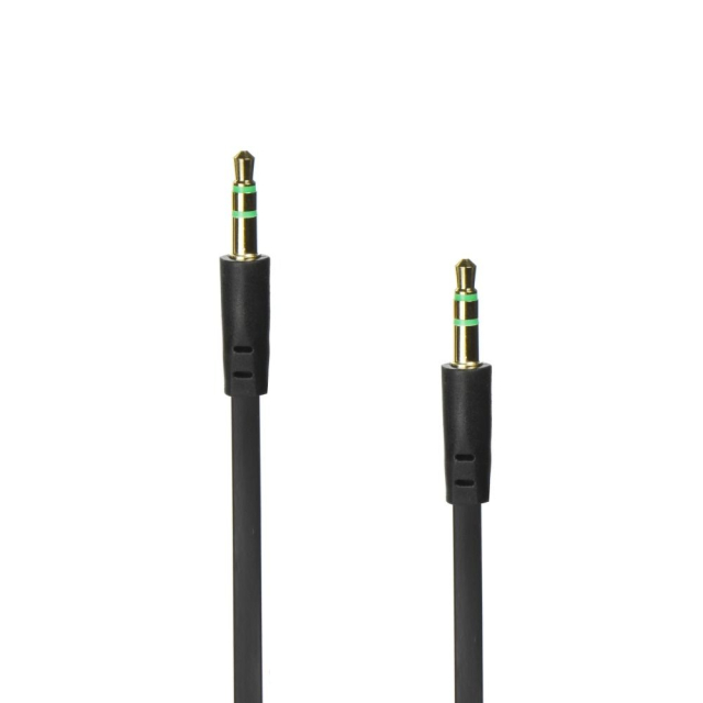 Kabel AUX z konektoru 3,5 mm (samec) na konektor 3,5 mm (samec) BOX, 1 m, černý