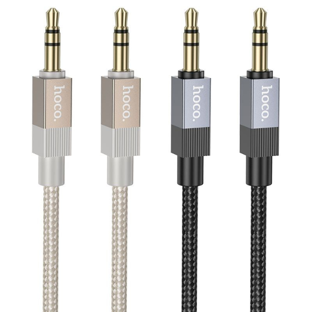 Kabel AUX z konektoru 3,5 mm (samec) na konektor 3,5 mm (samec) Hoco, 1 m, UPA32, černý