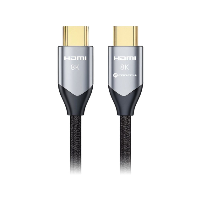 Kabel HDMI 2.1 Forcell Cafule 8K 60 Hz / 4K 120 Hz – Ultra High Speed, HDR, eARC, VRR, 48 Gbps, 1 m, černý