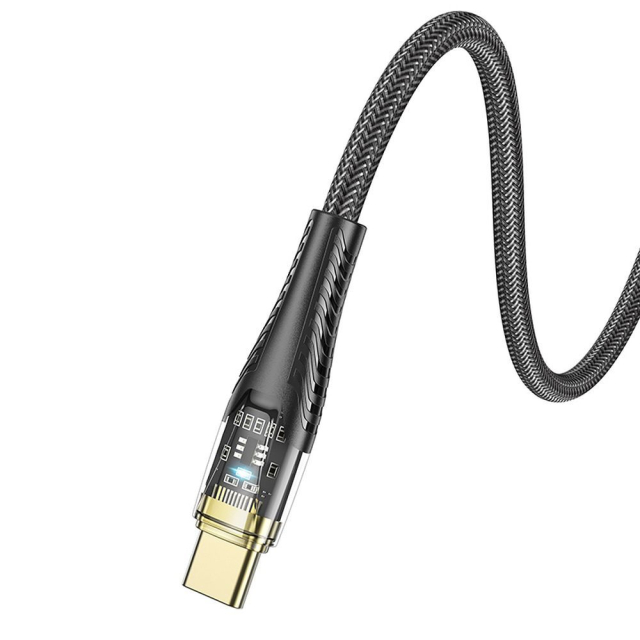 Kabel Hoco USB-C na USB-C, 3 A, 60 W, 1,2 m, U121, černý
