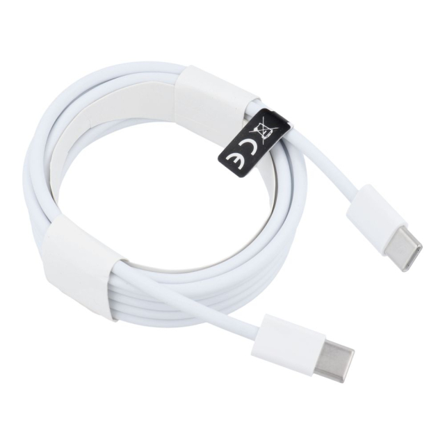 Kabel typu C na typ C, PD, QC 3.0, 3 A, 30 W, HD26, 2 m, bílý