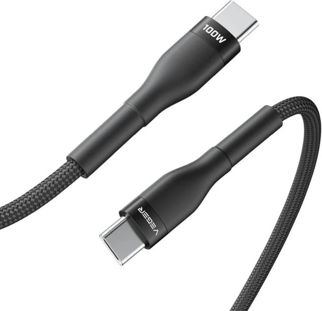 Kabel typu C na typ C VEGER PD 5 A 100 W CC05 1,5 m černý