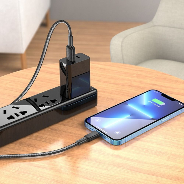 Kabel USB A na Lightning Hoco 2,4 A, 1 m, X69, černý/bílý