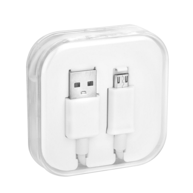 Kabel USB A na Micro USB 1 A BOX, 1 m, bílý
