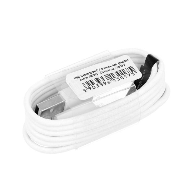 Kabel USB A na typ C 2.0 HD21 1 A, 1 m, bílý