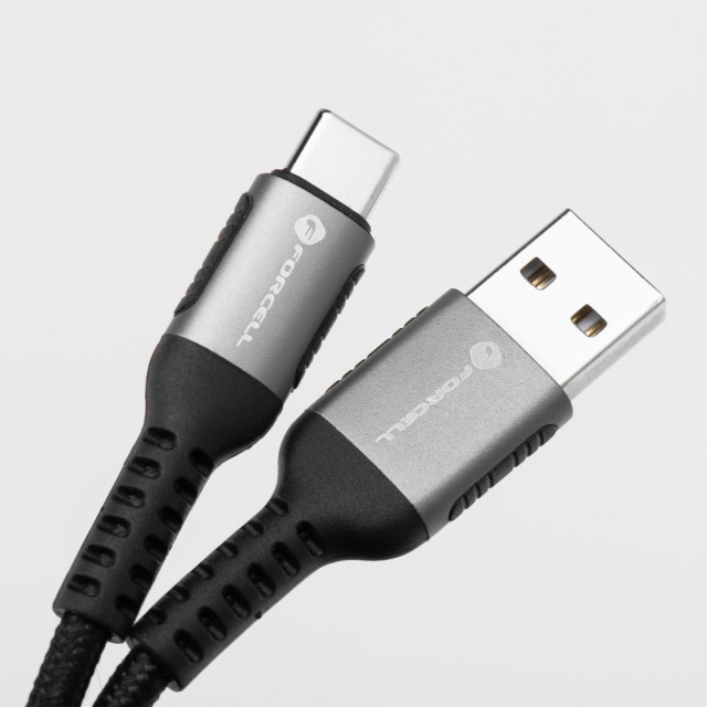 Kabel USB A na USB C Forcell F-Energy QC4.0 3 A 66 W Cafule 0,25 m C256 černý