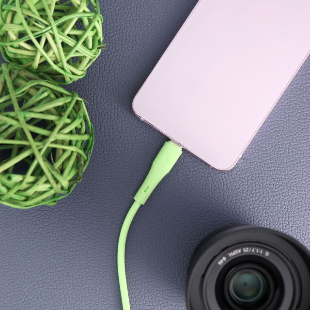 Kabel USB A na USB C Forcell F-Energy QC4.0 3 A 66 W, silikonový, 1 m, C342, zelený