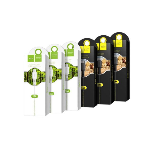 Kabel USB A na USB C Hoco 2,4 A, 1 m, 2 ks, bílý