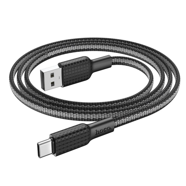 Kabel USB A na USB C Hoco 3 A, 1 m, X69, černý a bílý