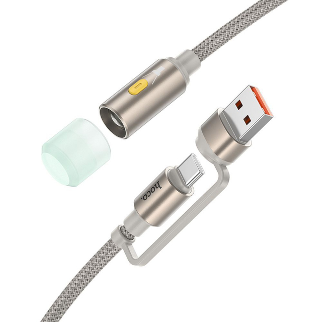 Kabel USB A / USB C k LED svítilně Hoco, 0,3 m, UA38C, zlatý