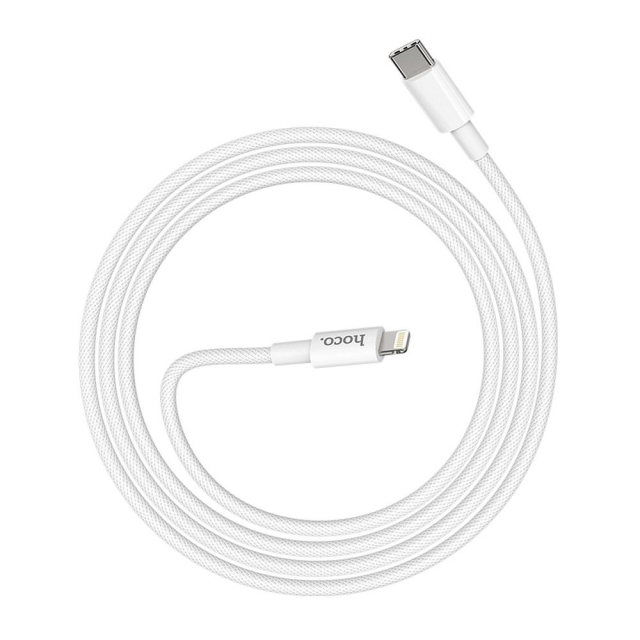 Kabel USB-C na Lightning Hoco PD 3 A, 20 W, 1 m, X56, bílý