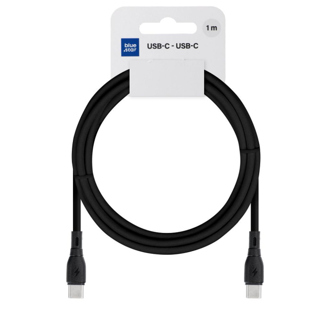Kabel USB-C na USB-C Blue Star 3 A, 60 W, ECO, 1 m, PJ73-13-3, černý
