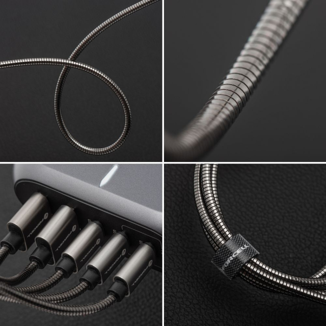 Kabel USB-C na USB-C Forcell F-Energy QC4.0 PD 3 A 60 W, kovový, 1 m, C237, stříbrný