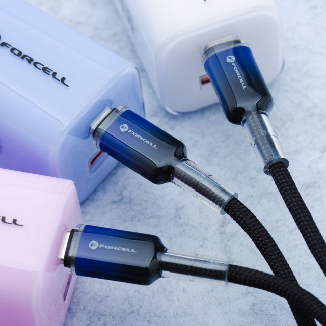 Kabel USB-C na USB-C Forcell F-Energy QC4.0 PD 3 A 60 W s barevným přechodem, 1 m, C354, černý