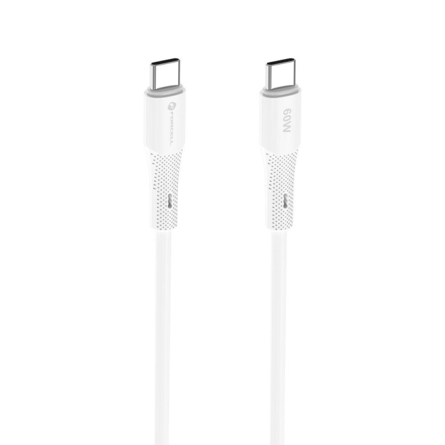Kabel USB-C na USB-C Forcell F-Energy QC4.0 PD 3 A 60 W, silikonový, 1 m, C344, bílý