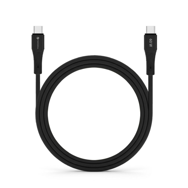 Kabel USB-C na USB-C Forcell F-Energy QC4.0 PD 3 A 60 W, silikonový, 1 m, C344, černý