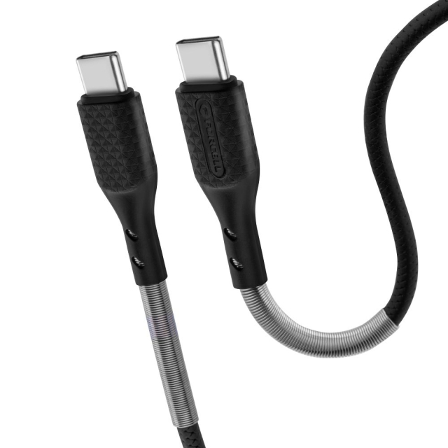 Kabel USB-C na USB-C Forcell F-Energy QC4.0 PD 5 A 100 W Carbon, 1 m, CB-04C, černý
