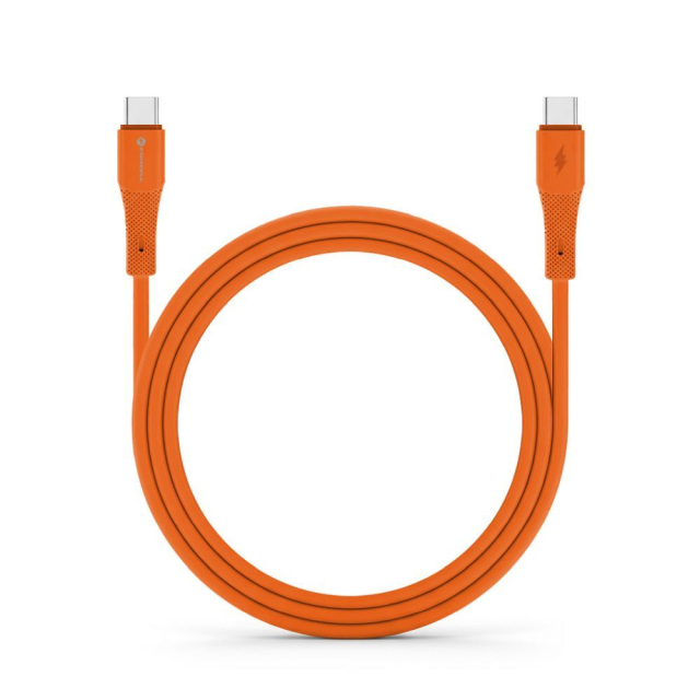 Kabel USB-C na USB-C Forcell F-Energy QC4.0 PD 5 A 100 W, silikonový, 1 m, C347, tmavě modrá s oranžovou