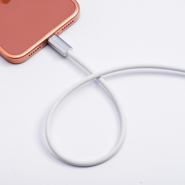 Kabel USB-C na USB-C Forcell F-Energy QC4.0 PD 5 A 240 W, barva Cafule, 2 m, CBN1, bílý