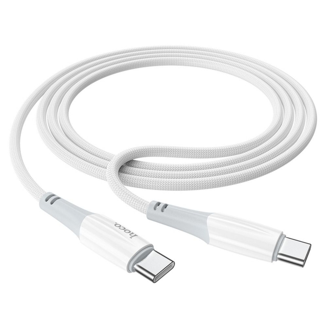 Kabel USB-C na USB-C Hoco 3 A, 60 W, 1 m, X70, bílý