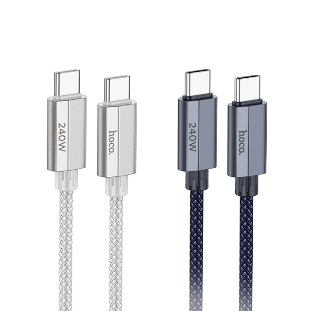 Kabel USB-C na USB-C Hoco QC3.0 PD 5 A 240 W 1,8 m U134 šedý