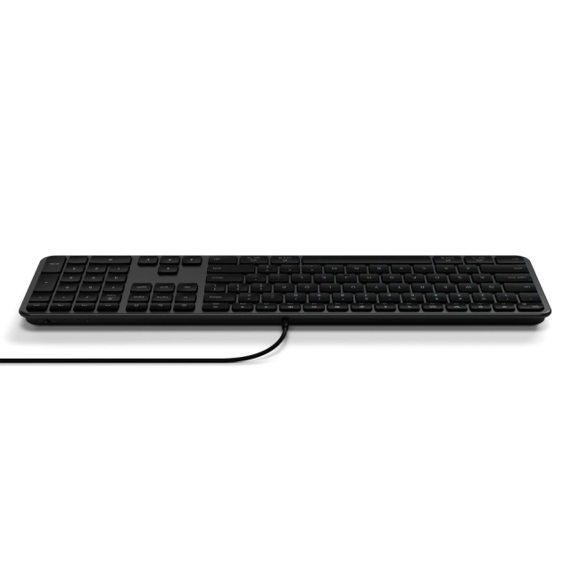 Kabelová klávesnice USB A/USB C, rozložení QWERTY, kompatibilní s Mac i Windows, Satechi Slim LX3, kabelová, černá