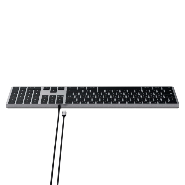 Kabelová klávesnice USB-C QWERTY Satechi Slim W3, kabelová, ST-UCSW3M, barva space gray