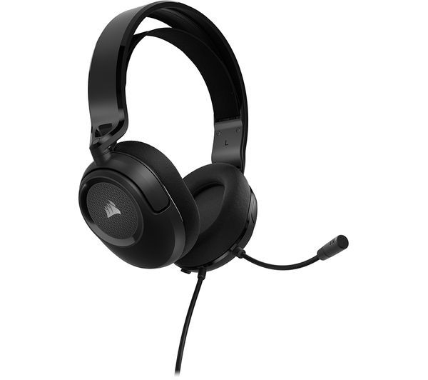 Kabelová sluchátka s 3,5mm konektorem a mikrofonem Corsair HS35 V2 Carbon black