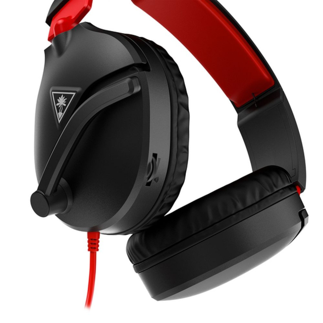 Kabelová sluchátka s 3,5mm konektorem a mikrofonem Turtle Beach Recon 70N, červená a černá