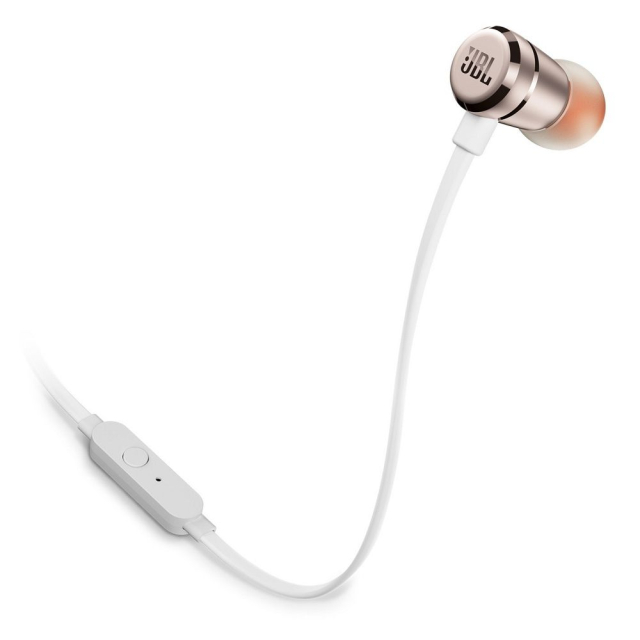 Kabelová sluchátka s konektorem 3,5 mm a mikrofonem JBL T290, zlatá
