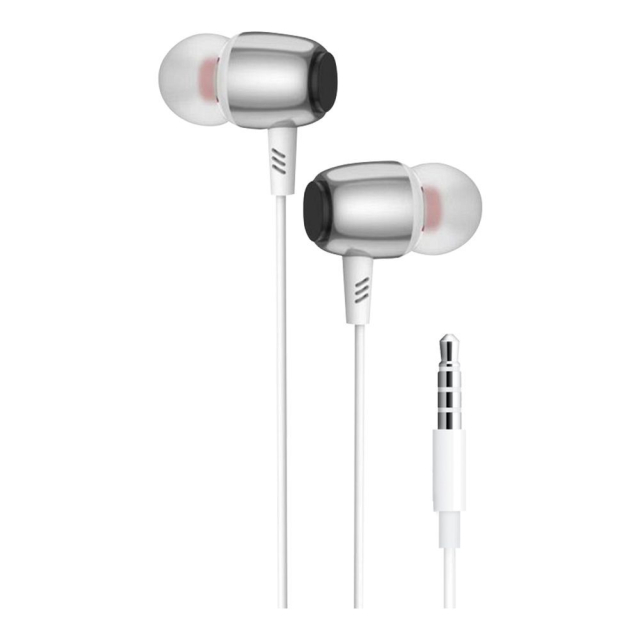 Kabelová sluchátka s konektorem 3,5 mm Blue Star M09, 1,2 m, bílá