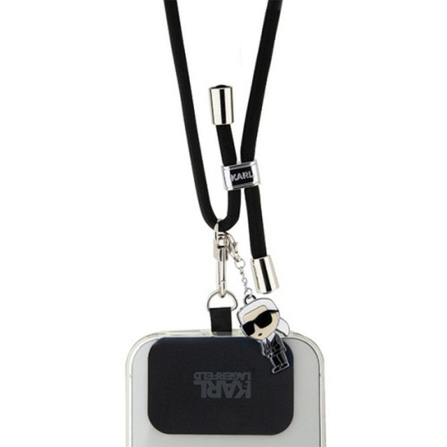 KARL LAGERFELD řemínek na ruku KLUCNMSCKIK (Crossbody Cord Ikonik) černý