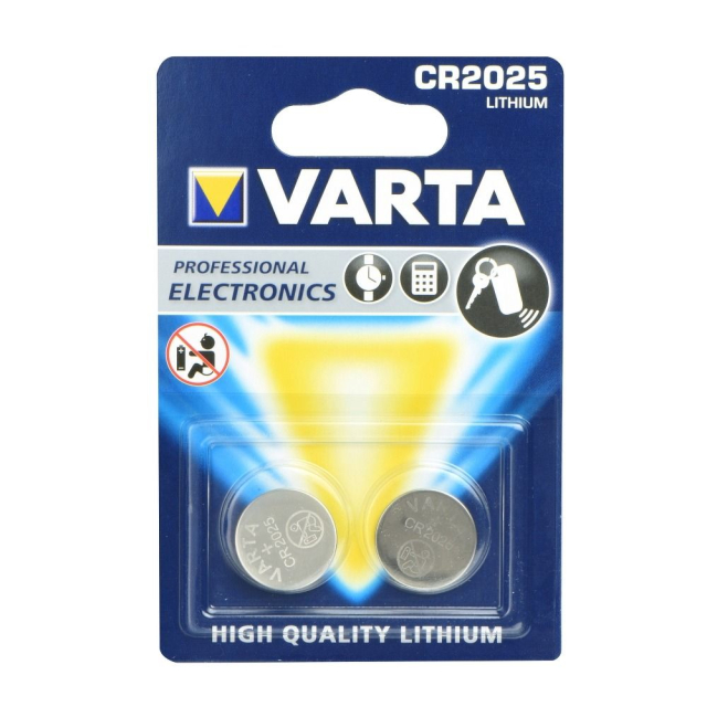 Lithiová baterie VARTA CR2025 3 V, 2 kusy