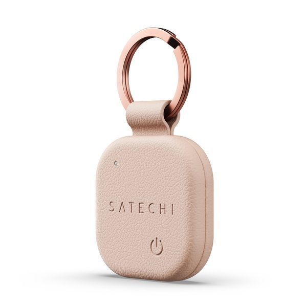 Lokátor kompatibilní s funkcí Apple Find My, Satechi, ve tvaru klíčenky, z veganské kůže, model ST-LKCFR, barva desert rose
