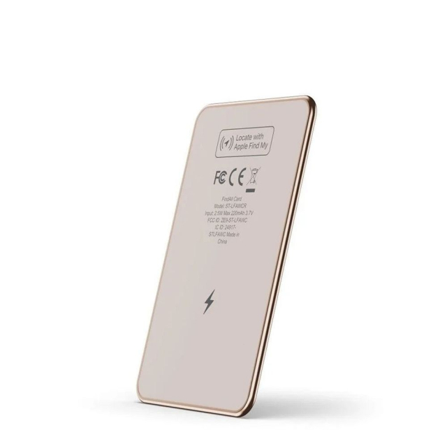 Lokátor kompatibilní s funkcí Apple Find My, ve tvaru karty Satechi, model ST-LFAWCR, barva desert rose