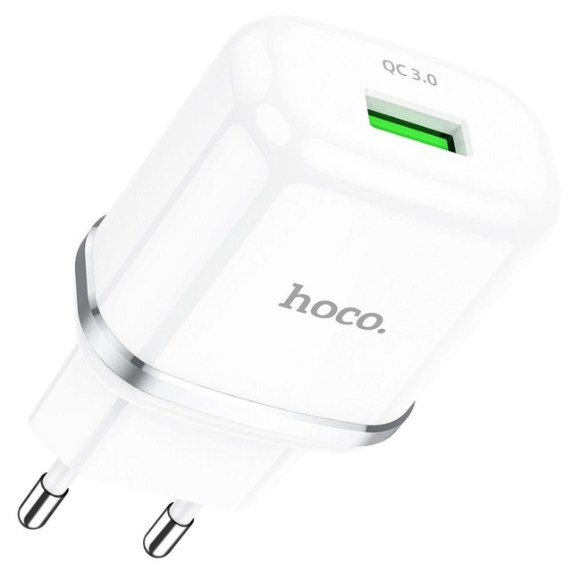 Nabíječka na telefon Hoco USB-A QC3.0 3 A 18 W N3, bílá