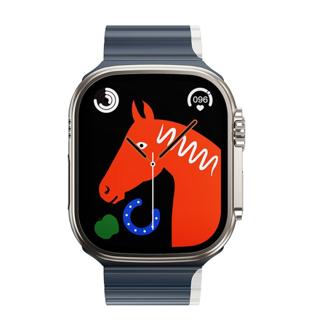 Náramek k hodinkám Apple Watch Hoco, magnetický silikonový, 42 / 44 / 45 / 49 mm, AS102, tmavě modrý s šedým