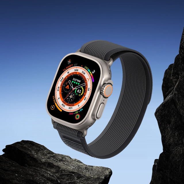 Nylonový řemínek DUX DUCIS YJ pro Apple Watch 42 / 44 / 45 / 49 mm, černý a šedý