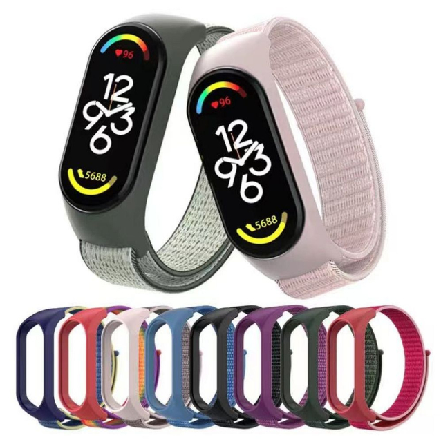 Nylonový řemínek pro XIAOMI Mi Band 5 / 6 / 7, černý (05)
