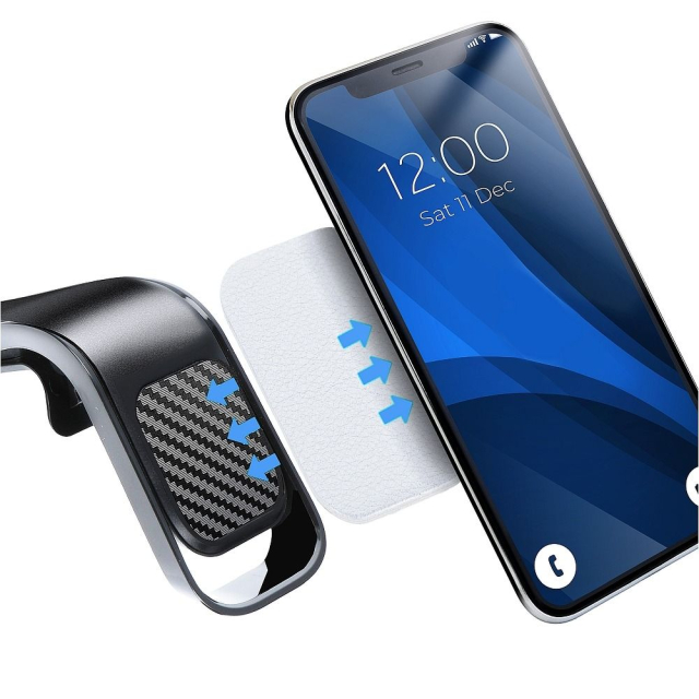 Odznak pro magnetický držák do auta s kůží, stříbrný